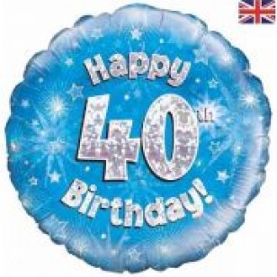 Blue Stars 40th Birthday Balloon Blue Stars 40th Birthday Balloon